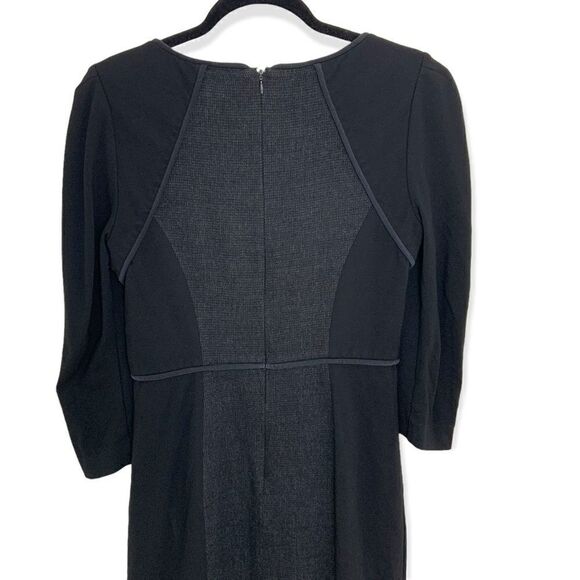 Tibi Long Sleeve Paneled Black Sheath Dress (M17) - Picture 7 of 11